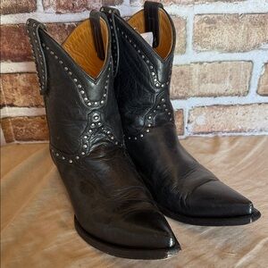 Old Gringo Black Leather Studded Ankle Boots